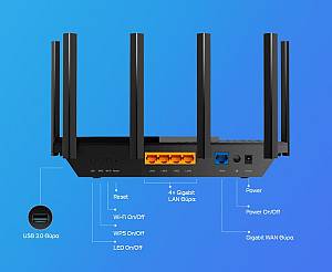 TP-LINK Router Archer AX73, WiFi 6, 5400Mbps AX5400, Dual Band, Ver. 1.0 ARCHER-AX73