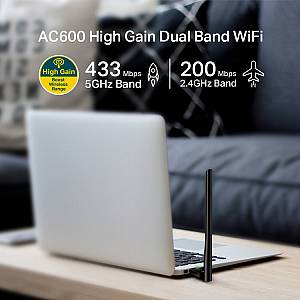 TP-LINK ασύρματος USB αντάπτορας δικτύου Archer T2U Plus, 600Mbps, V.1 ARCHER-T2UPLUS