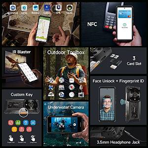 ULEFONE smartphone Armor 28 Pro, 6.67 & 1.04, 16/512GB, 5G, 10600mAh, IP68/IP69K/MIL-STD-810H, μαύρο ARMOR28PRO-BK