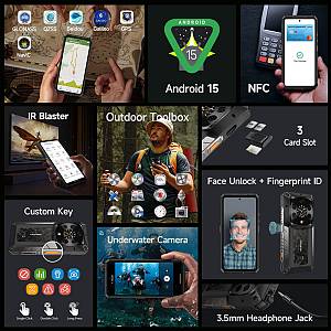 ULEFONE smartphone Armor 28 Ultra Thermal, 6.67 & 1.04, 16/1TB, 5G, 10600mAh, IP68/IP69K, μαύρο ARMOR28UTH-BK