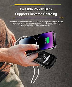 ULEFONE smartphone Armor Mini 20, 4.7, 8/256GB, 4G, 6200mAh, IP68/IP69K, μαύρο ARMORMINI20-BK