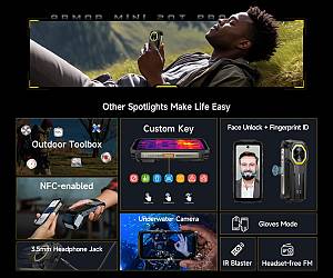 ULEFONE smartphone Armor Mini 20T Pro, 4.7, 8/256GB, 5G, 6200mAh, IP68/IP69K, μαύρο ARMORMINI20TPRO-BK