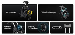 ULEFONE βάση ποδηλάτου για smartphone Armor Mount Pro AM01, μαύρη ARMORMOUNTPRO