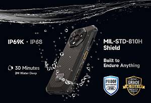 ULEFONE smartphone Armor X16, 6.56, 6/128GB, 10360mAh, IP68/IP69K/MIL-STD-810H, μαύρο ARMORX16-BK