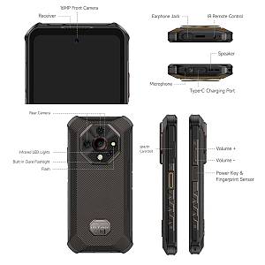 ULEFONE smartphone Armor X16 Pro, 6.56, 8/256GB, 5G, 10360mAh, IP68/IP69K/MIL-STD-810H, μαύρο ARMORX16PRO-BK