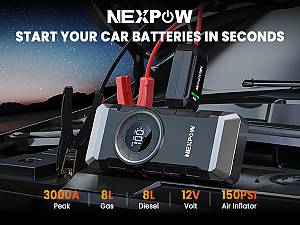 NEXPOW εκκινητής μπαταρίας & συμπιεστής αέρος NP2, 12V/3000A, 150PSI, 12000mAh AVP-NP2