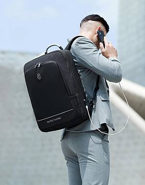 ARCTIC HUNTER τσάντα πλάτης B00227L με θήκη laptop 17, 41L, USB, μαύρη B00227L-BK