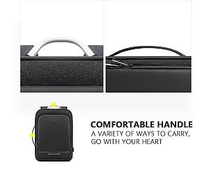 ARCTIC HUNTER τσάντα πλάτης B00227L με θήκη laptop 17, 41L, USB, μαύρη B00227L-BK