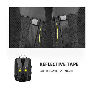 ARCTIC HUNTER τσάντα πλάτης B00227L με θήκη laptop 17, 41L, USB, μαύρη B00227L-BK