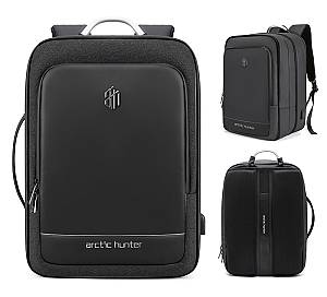 ARCTIC HUNTER τσάντα πλάτης B00227L με θήκη laptop 17, 41L, USB, μαύρη B00227L-BK