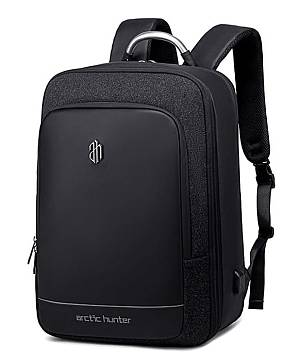 ARCTIC HUNTER τσάντα πλάτης B00227L με θήκη laptop 17, 41L, USB, μαύρη B00227L-BK