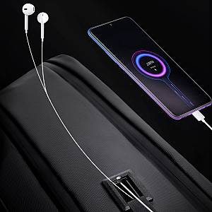 ARCTIC HUNTER τσάντα πλάτης B00443 με θήκη laptop 15.6, USB, 19L, μαύρη B00443-BK