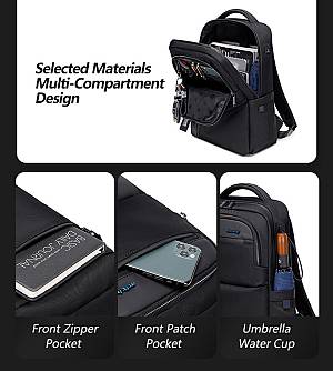 ARCTIC HUNTER τσάντα πλάτης B00477 με θήκη laptop 15.6, 18L, μαύρη B00477-BK