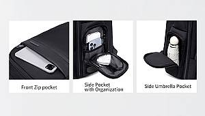 ARCTIC HUNTER τσάντα πλάτης B00544 με θήκη laptop 17, 40L, USB, μαύρη B00544-BK