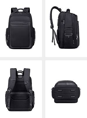 ARCTIC HUNTER τσάντα πλάτης B00544 με θήκη laptop 17, 40L, USB, μαύρη B00544-BK