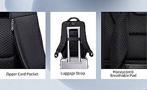 ARCTIC HUNTER τσάντα πλάτης B00550 με θήκη laptop 15.6, 23.5L, μαύρη B00550-BK