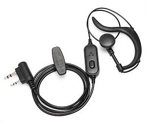BAOFENG ακουστικό για πομποδέκτη BFG-EARPHONE, 2 pin, push to talk, 1.1m, μαύρο BFG-EARPHONE