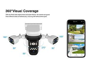 VSTARCAM smart ηλιακή κάμερα BG621SR, triple lens, 2MP, 4G, SD, PTZ, IP66 BG621SR