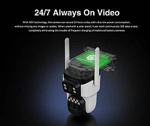 VSTARCAM smart ηλιακή κάμερα BG621TR, triple lens, 3MP, 4G, SD, PTZ, IP66 BG621TR