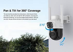 VSTARCAM smart ηλιακή κάμερα BG622DR, dual lens, 2MP, 4G, SD, PTZ, IP66 BG622DR