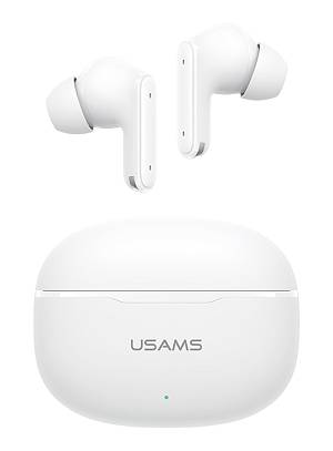 USAMS earphones με θήκη φόρτισης E05, True Wireless, BT 6.0, λευκό BHE0502