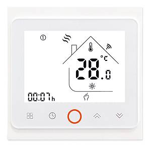 Smart θερμοστάτης πετρελαίου BHT-002-GBLWDB, dual band WiFi, χωνευτός, λευκός BHT-002-GBLWDB