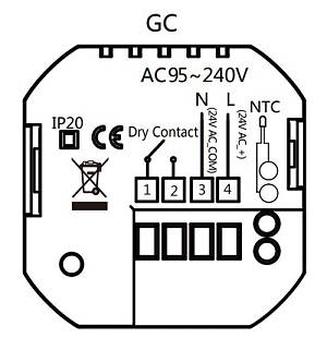 Smart θερμοστάτης αερίου BHT-15GCLW, WiFi, χωνευτός, μαύρος BHT-15GCLW-BK