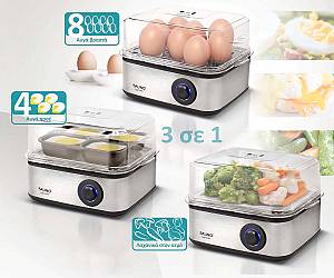 BRUNO βραστήρας αυγών 8 θέσεων BRN-0156, 500W, ανοξείδωτος BRN-0156