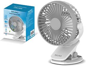 BRUNO ανεμιστήρας με κλίπ BRN-0230, επαναφορτιζόμενος, λευκός/γκρι BRN-0230