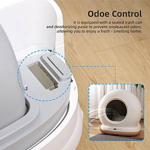 BRUNO smart αυτοκαθαριζόμενη τουαλέτα γάτας BRN-0235, 58.2x51.3x53cm, λευκή BRN-0235