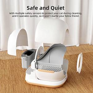 BRUNO smart αυτοκαθαριζόμενη τουαλέτα γάτας BRN-0235, 58.2x51.3x53cm, λευκή BRN-0235