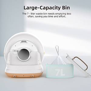 BRUNO smart αυτοκαθαριζόμενη τουαλέτα γάτας BRN-0235, 58.2x51.3x53cm, λευκή BRN-0235