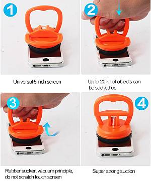 BEST Βεντούζα για συγκράτηση οθόνης BST-005-CUP, 55mm, πορτοκαλί BST-005-CUP