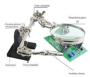 BEST Μεγεθυντικός Φακός BST-168Z, 5x zoom, με clips συγκράτησης BST-168Z