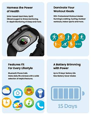 ZEBLAZE smartwatch Btalk Plus, heart rate, 2.03 IPS, IP68, μαύρο BTALKPLUS-BK