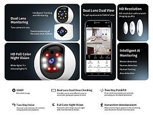 VSTARCAM smart κάμερα C992DR, 3MP, dual lens, Wi-Fi, PTZ, SD C992DR