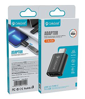 CELEBRAT αντάπτορας USB-C σε USB 3.0 CA-04, 5Gbps, μαύρος CA-04