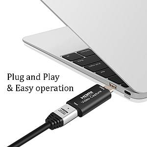 POWERTECH video capture CAB-H147, HDMI/USB σύνδεση, 4K/60Hz, μαύρο CAB-H147