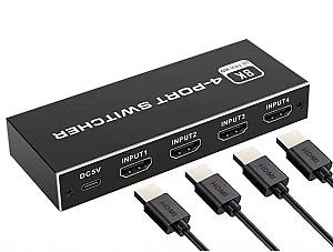 HDMI switch CAB-H149 με τηλεχειριστήριο, 4 σε 1, 8K/60Hz, μαύρο CAB-H149