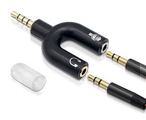 POWERTECH αντάπτορας 3.5mm σε 2x 3.5mm CAB-J043, μαύρο CAB-J043