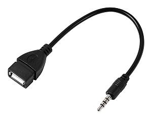 POWERTECH καλώδιο 3.5mm σε USB 2.0 female CAB-J055, 0.5m, μαύρο CAB-J055