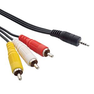 POWERTECH καλώδιο 3x RCA (M) σε jack 3.5mm (M) CAB-R010, 1.5m CAB-R010