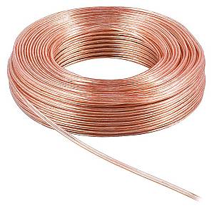 POWERTECH καλώδιο ήχου 2x 0.50mm² CAB-SP017, Copper, 10m, διάφανο CAB-SP017