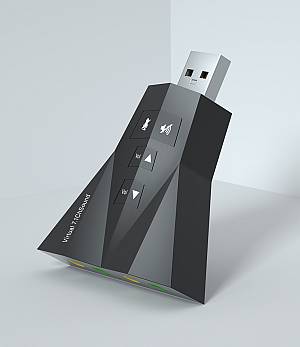 POWERTECH κάρτα ήχου USB CAB-U037, 7.1CH, έξοδος μικρόφωνου & ακουστικού CAB-U037