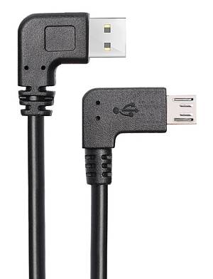 POWERTECH καλώδιο USB σε USB Micro CAB-U132, 90°, Easy USB, 0.5m, μαύρο CAB-U132