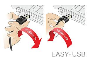 POWERTECH καλώδιο USB σε USB Micro CAB-U136, 90°, Easy USB, 0.5m, μαύρο CAB-U136