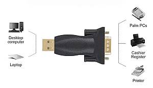 POWERTECH αντάπτορας USB 2.0 σε RS232 CAB-U152, PL2303TA, μαύρος CAB-U152