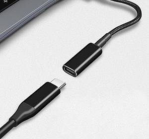 POWERTECH καλώδιο τροφοδοσίας CAB-UC068, USB-C σε 5.5x2.5mm, 15cm, μαύρο CAB-UC068