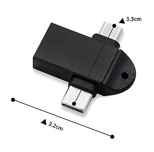 POWERTECH αντάπτορας USB σε USB-C & micro USB CAB-UC090, 5Gbps, μαύρος CAB-UC090