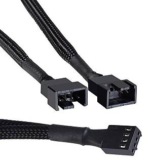POWERTECH καλώδιο 4-pin pwm σε 2x 4-pin pwm CAB-W048, 0.15m, μαύρο CAB-W048